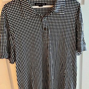 michael kors men's short sleeve polka dot polo shirt stretch Size L